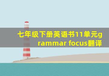 七年级下册英语书11单元grammar focus翻译